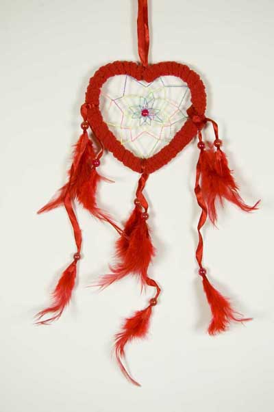Dream Catcher Heart Red