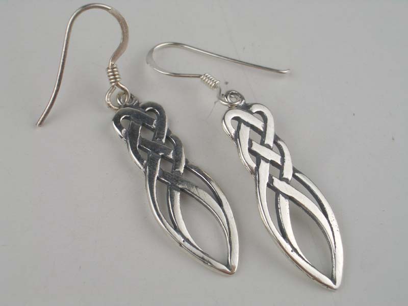 Earring Silver Celtic Weave 3cm