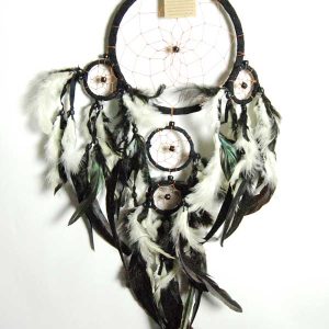 Dream Catcher 4 Circles Black 16cm