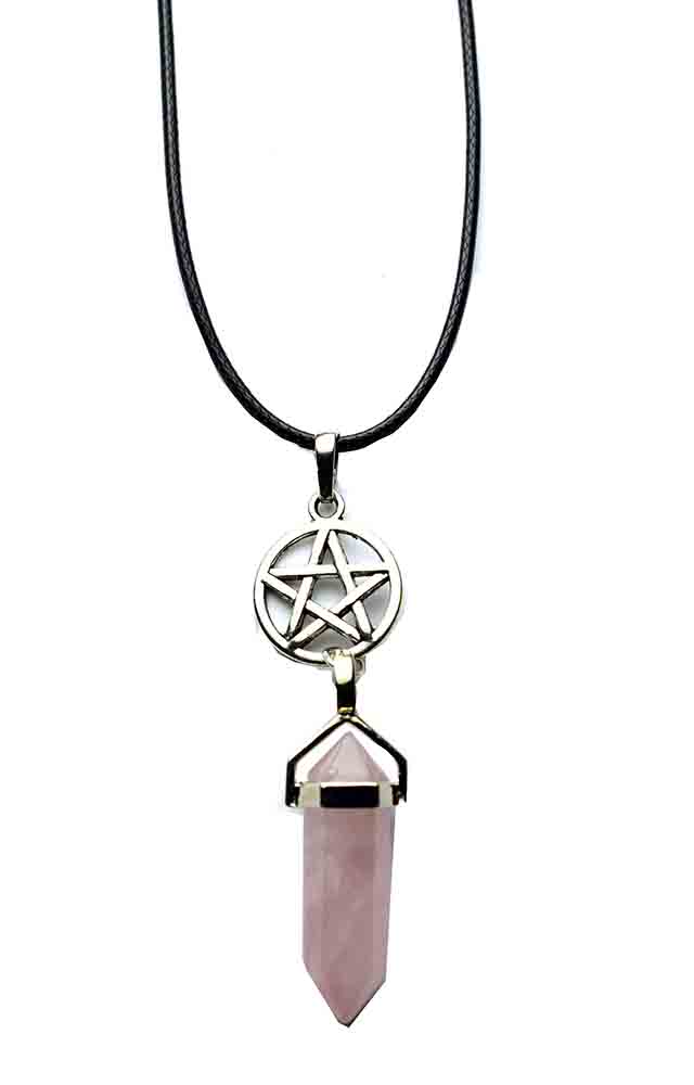 Pendant Fixed Wand Rose Quartz