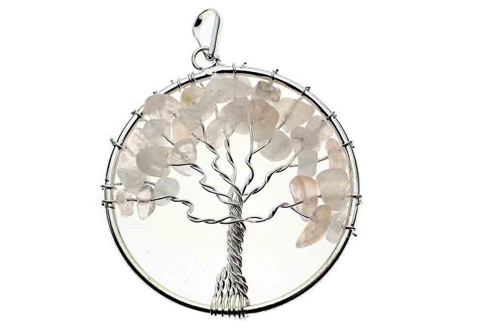 Pendant Rose Qtz Tree Of Life