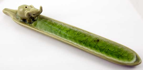 Incense Holder Elephant Green