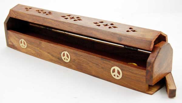 Ashcatcher Box Wood Peace Sign