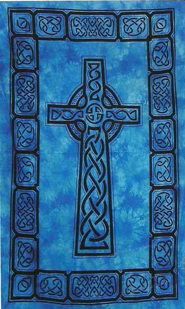 Bedspread Single Celtic Cross Blue