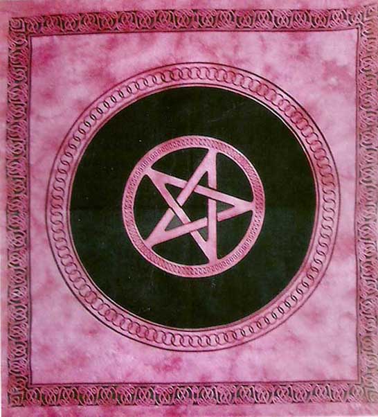Bedspread Double Pentagram Maroon
