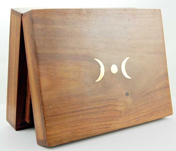 Box Wooden Moon Symbol