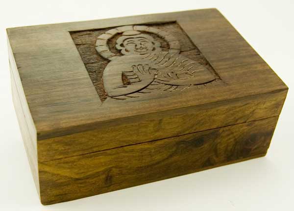 Box Wooden Buddha 6X4 Inch