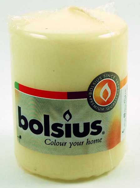 Candle Pillar Ivory 80X60mm