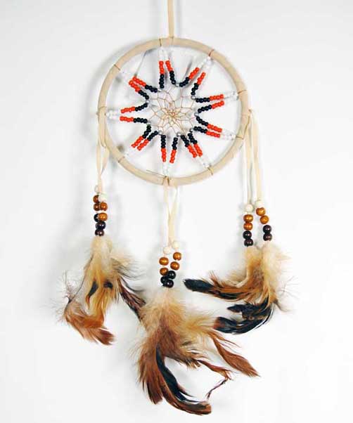 Dream Catcher Natural With Feathers 13cm