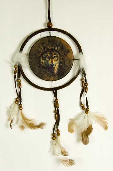 Dream Catcher Wolf Face 6.5 Inch