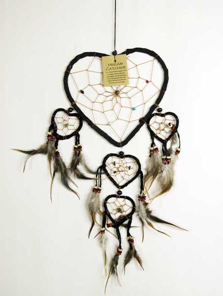 Dream Catcher Black With Hearts 16CM