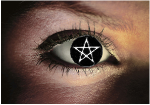 Fashion Eye Accessory Pentagram White On Black With Free Solutio