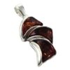 Pendant Amber Triple Triangular Cognac