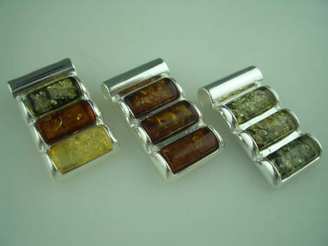 Pendant Amber Triple Rectangle