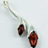 Pendant Amber Double Oval Cognac