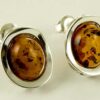 Silver Earring Amber Stud