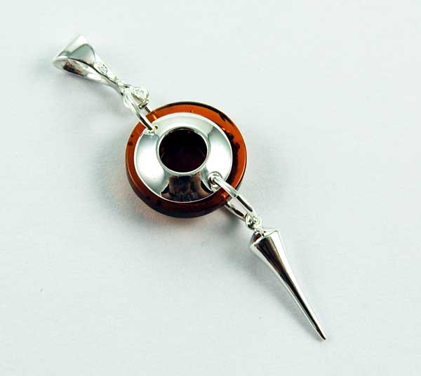 Pendant Amber Silver Circle