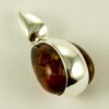 Silver Pendant Amber Oval