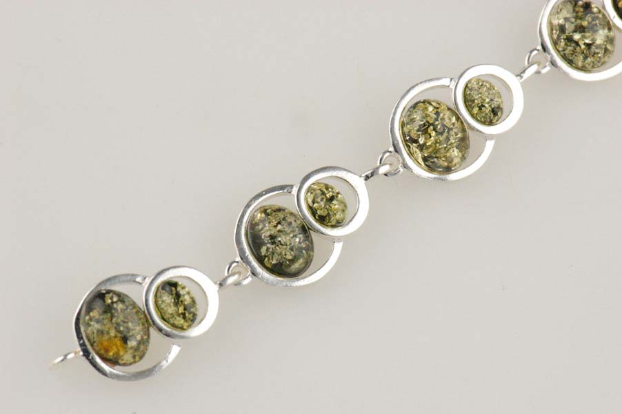 Bracelet Amber Green Double Circle