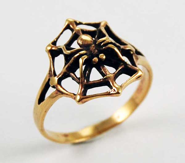 Ring Bronze Spider And Web