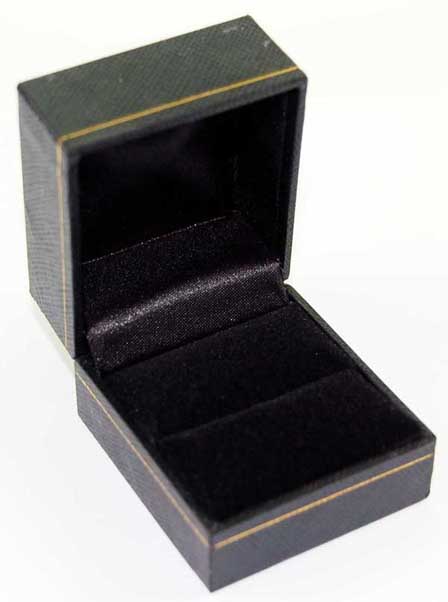 Ring Display Box Black With Gold Trim 2pcs