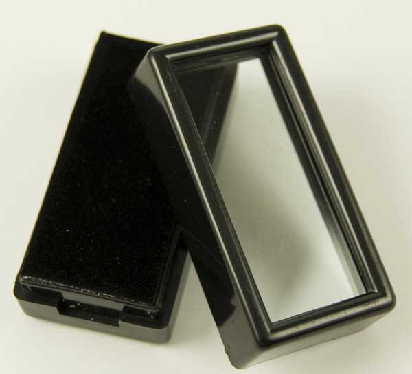 Box Plastic Window Black 1X2 Inch 20pcs