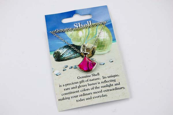 Necklace Shell Drop Pink