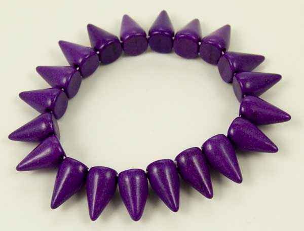 Bracelet Spike Howlite Dyed Purple