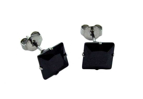 Earring Stainless Steel Black