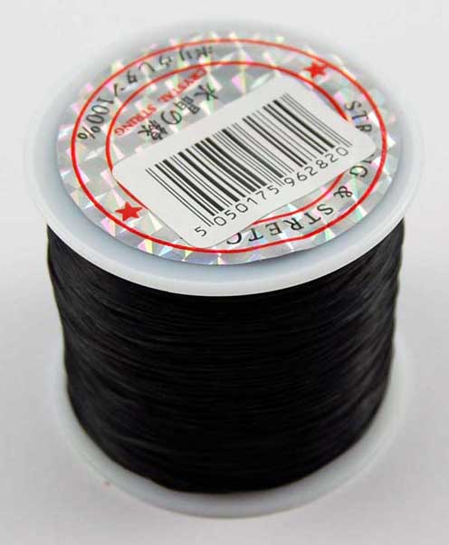 String Elastic Black Roll Approx 5m Roll