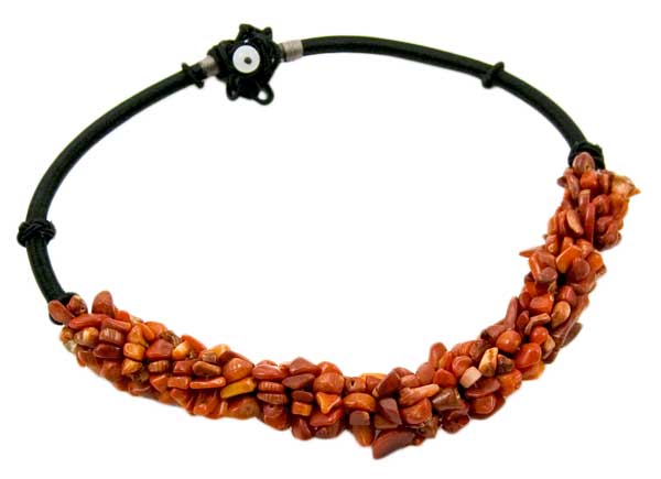 Necklace Chip Stones Coral