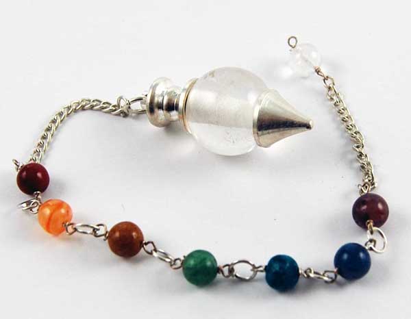Pendulum Seven Chakra Ball Crystal Quartz