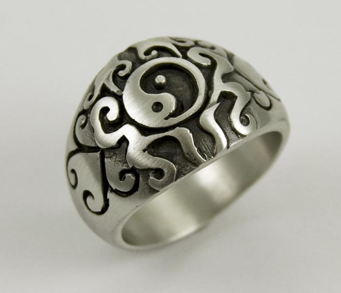Ring Pewter Ying Yang 2cm