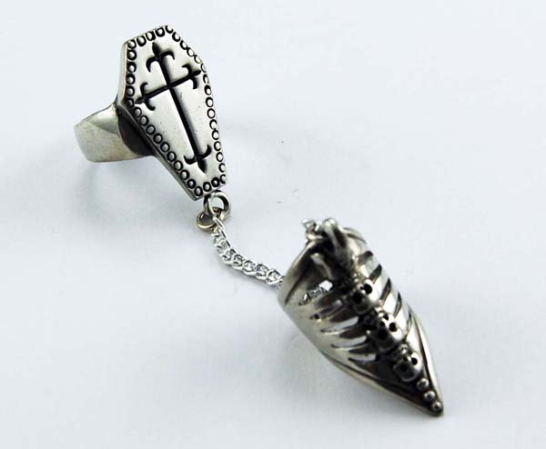 Armour Ring Coffin Shape Cross
