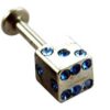 Pendant Silver Rainbow Cube 10mm