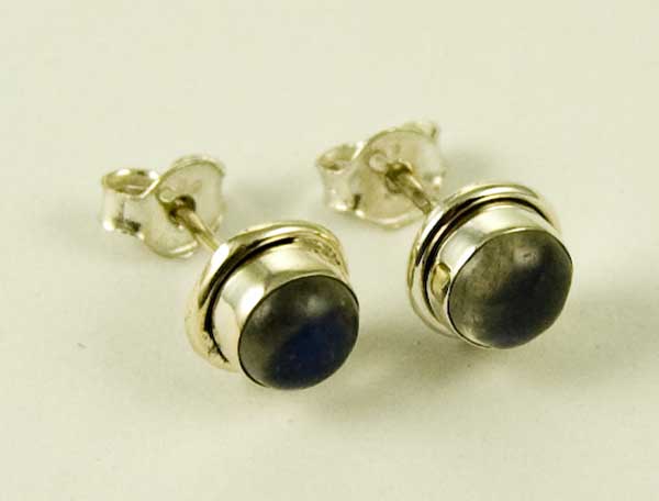 Silver Earring Stud Labradorite