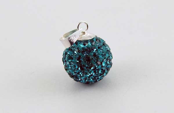 Pendant Silver Cluster Blue Zirconia 12mm Ball