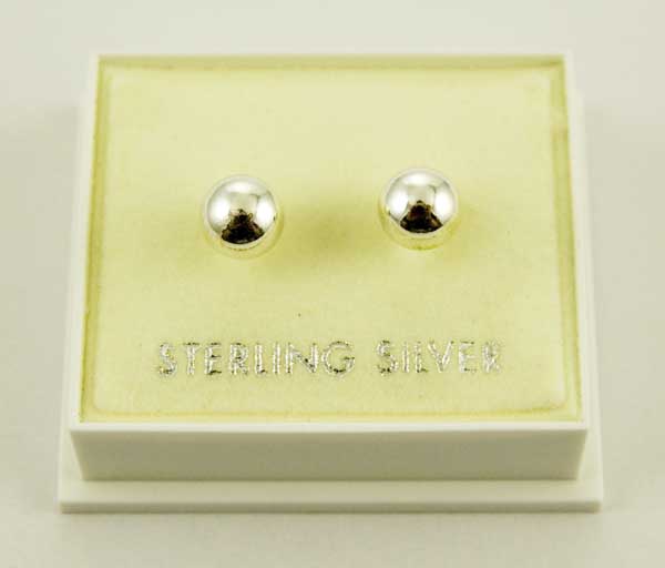 Earring Stud Plain Ball 6mm