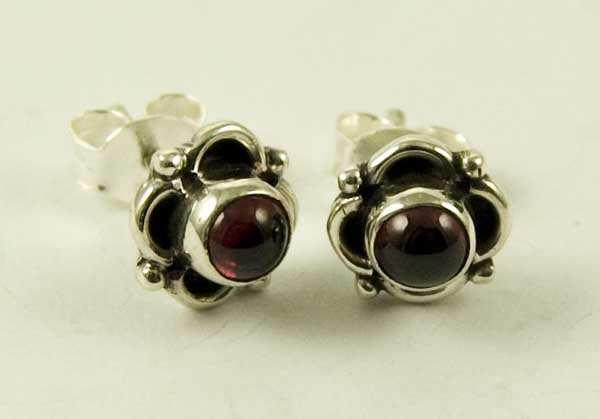 Silver Earring Stud Flower