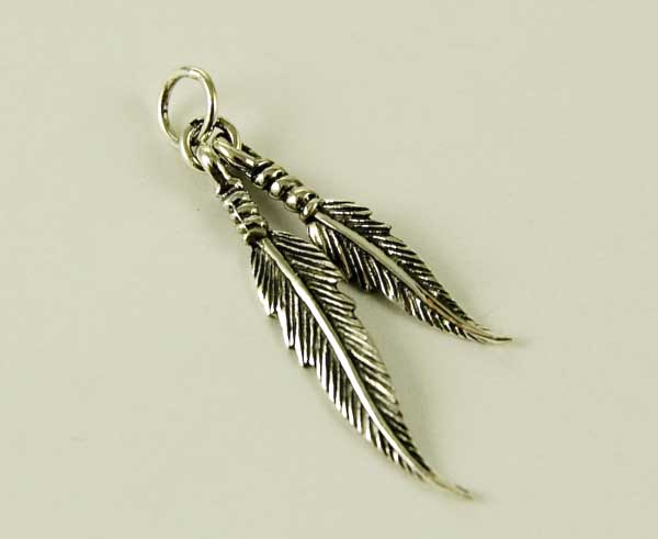 Pendant Silver Double Feather