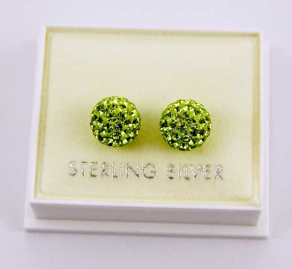 Earring Cluster Peridot 8mm Ball