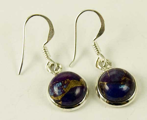 Silver Earring Circle Purple