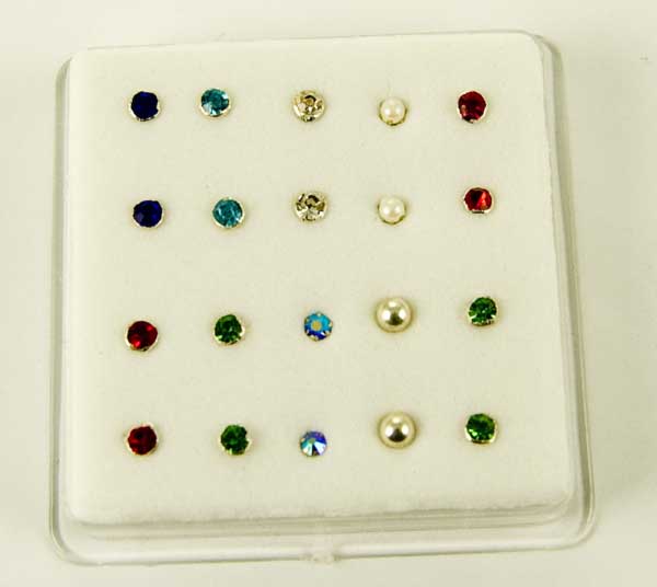Earring Silver Studs 10 Pairs