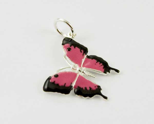Pendant Silver Butterfly Pink