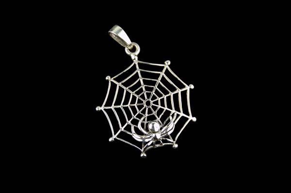 Pendant Silver Spider Web 29mm