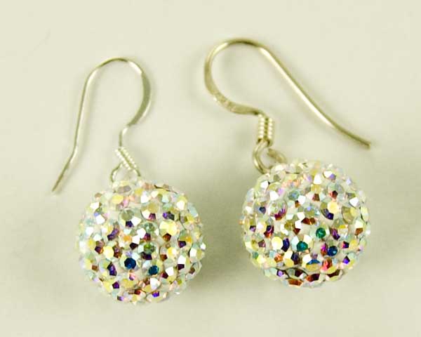 Silver Earring Drop AB 12mm