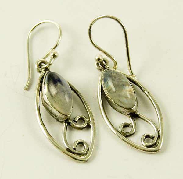 Silver Earring Oval Swirl