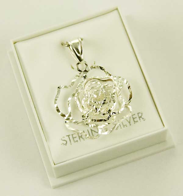Silver Pendant Rose L25mm