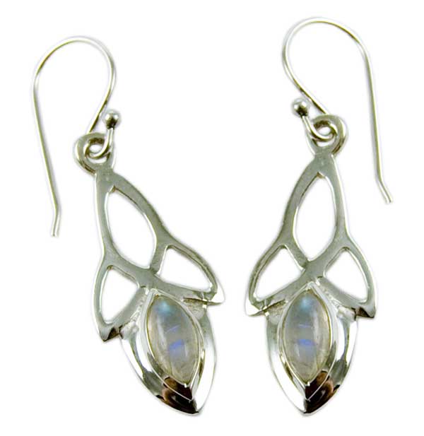 Silver Earring Stone Triquetra