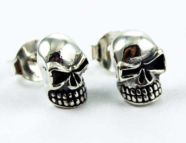 Earring Silver Studs Skull